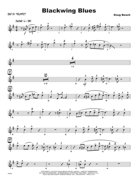 Free Sheet Music Blackwing Blues 2nd Bb Trumpet