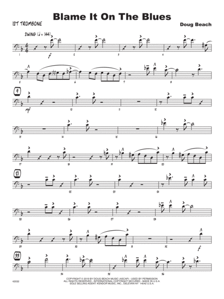 Blame It On The Blues 1st Trombone Sheet Music