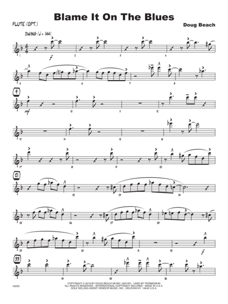 Blame It On The Blues Flute Sheet Music