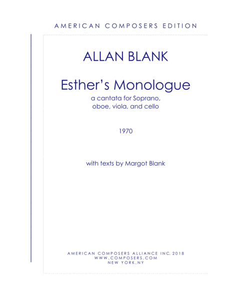 Free Sheet Music Blank Esthers Monologue