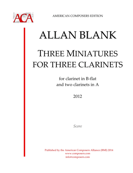 Blank Three Miniatures For Three Clarinets Sheet Music