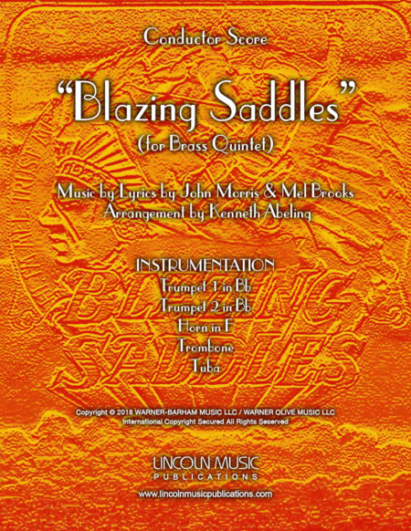 Blazing Saddles Movie Theme For Brass Quintet Sheet Music