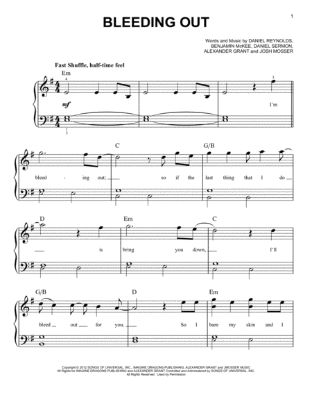 Bleeding Out Sheet Music