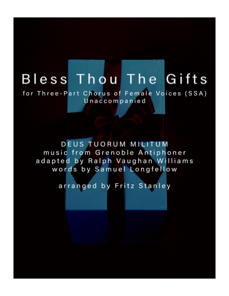 Bless Thou The Gifts Ssa A Cappella Sheet Music