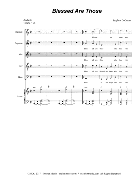 Free Sheet Music Blessed Are Those For Satb And Soloist