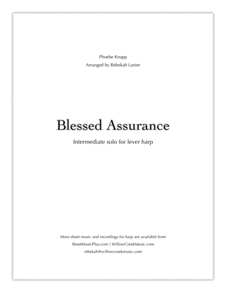 Blessed Assurance Intermediate Lever Harp Solo Sheet Music