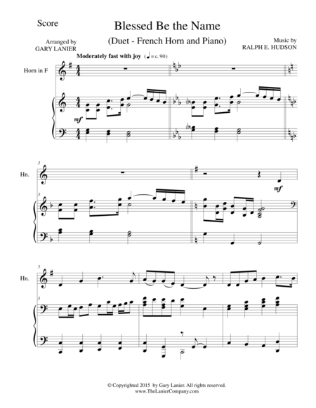 Blessed Be The Name Duet French Horn And Piano Score And Parts Sheet Music