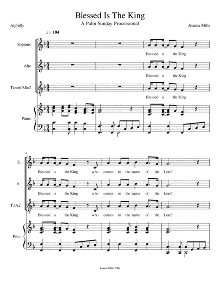 Blessed Is The King Sheet Music