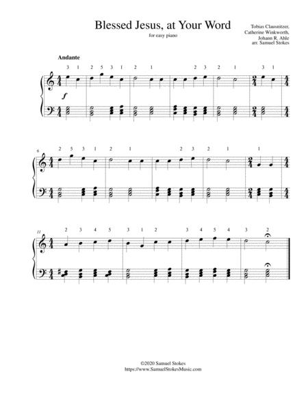 Blessed Jesus At Your Word For Easy Piano Sheet Music