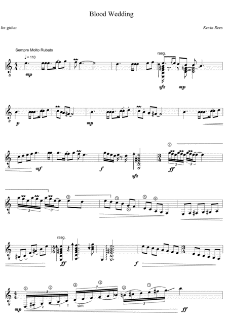 Blood Wedding Sheet Music