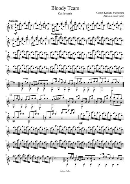 Bloody Tears Sheet Music