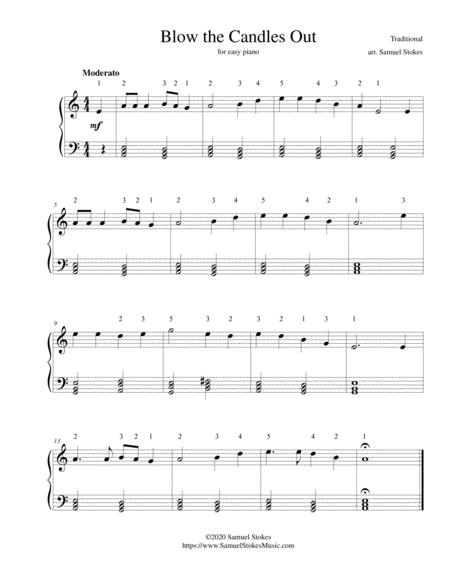 Free Sheet Music Blow The Candles Out For Easy Piano