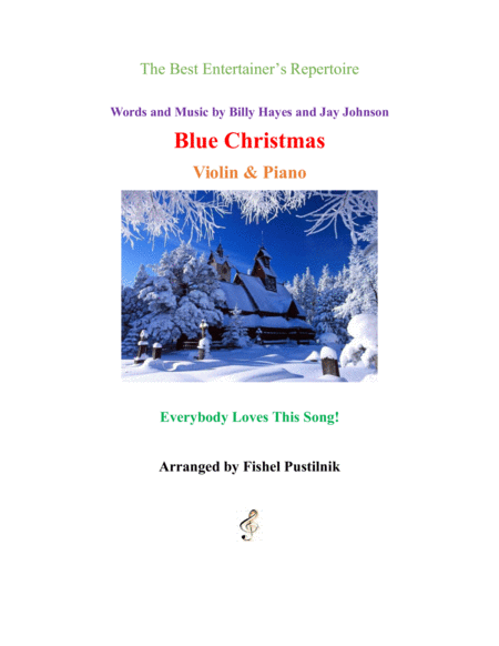 Free Sheet Music Blue Christmas For Violin And Piano