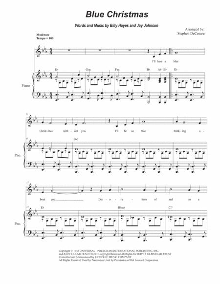 Blue Christmas Unison Choir Sheet Music