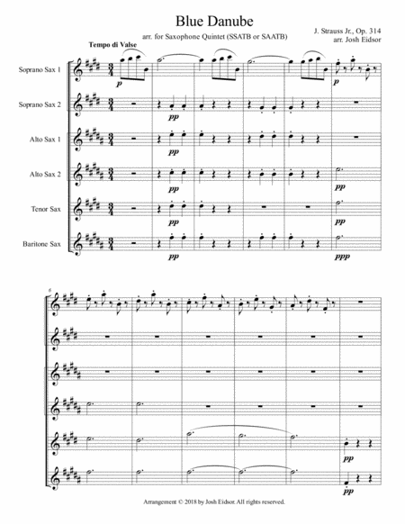 Blue Danube Johann Strauss Ii Sheet Music