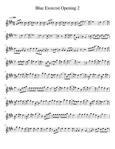 Free Sheet Music Blue Exorcist Opening 2