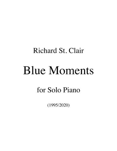 Blue Moments For Solo Piano Sheet Music