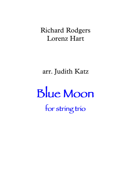 Free Sheet Music Blue Moon For String Trio