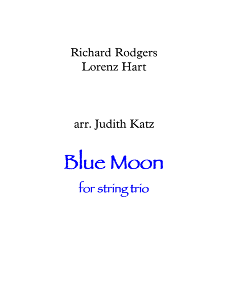 Blue Moon For String Trio Sheet Music