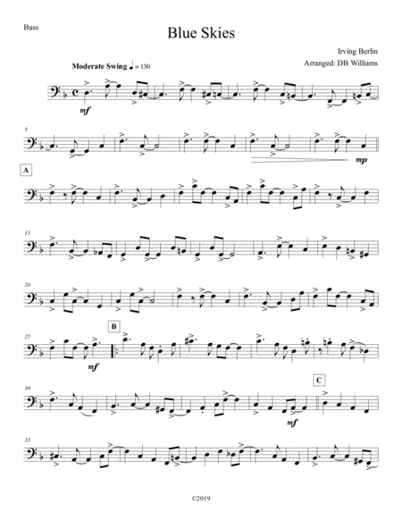 Blue Skies Bass Sheet Music