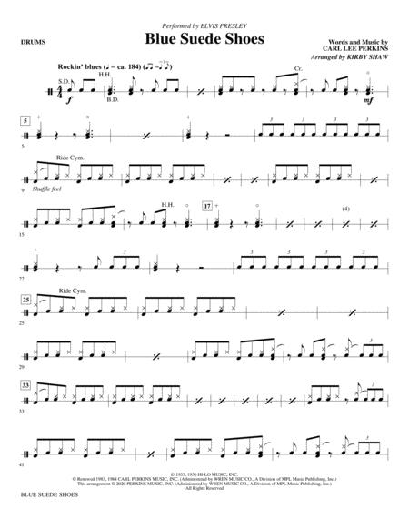 Blue Suede Shoes Arr Kirby Shaw Drums Sheet Music