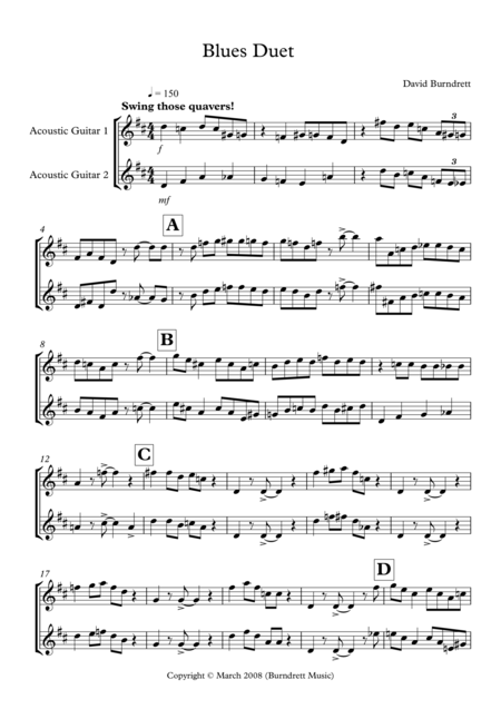 Blues Duet For Guitar Sheet Music