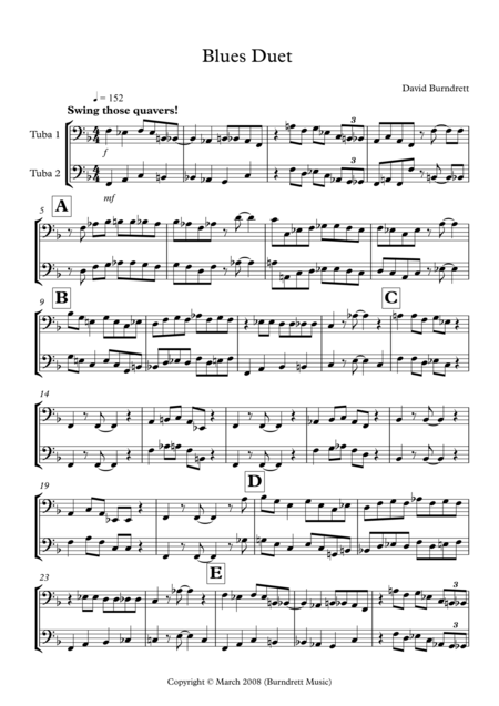 Blues Duet For Tuba Sheet Music