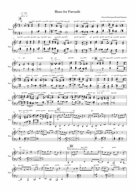 Free Sheet Music Blues For Faroud Solo Piano