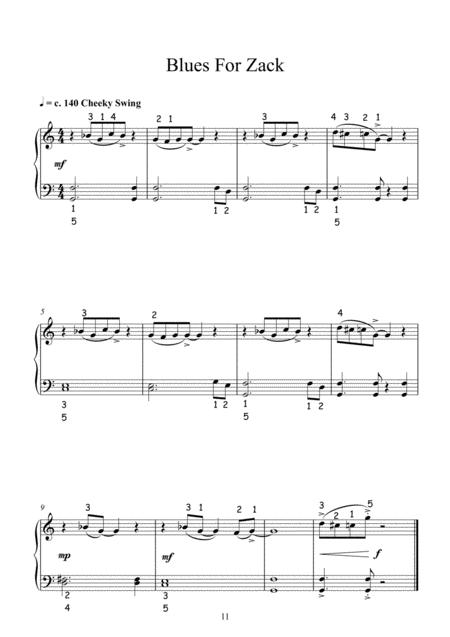 Free Sheet Music Blues For Zack