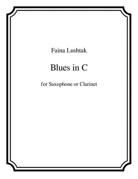 Blues In C Faina Lushtak Sheet Music