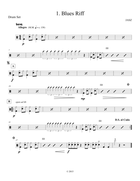 Blues Riff Drums Sheet Music