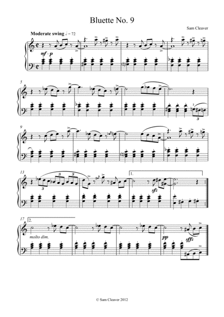 Free Sheet Music Bluette No 9