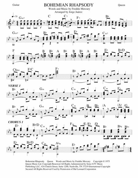 Bohemian Rhapsody Guitar Sheet Music