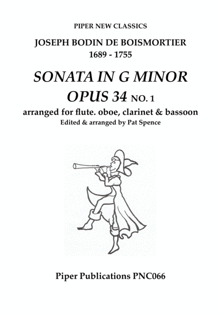 Boismortier Sonata In G Minor Opus 34 No 1 For Flute Oboe Clarinet Bassoon Sheet Music