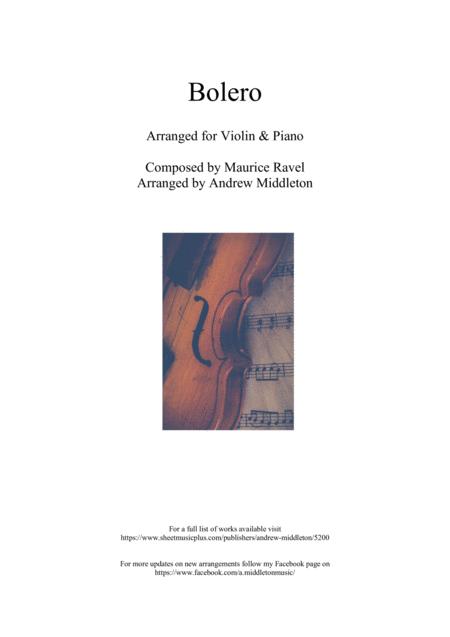 Bolero Arranged For Violin Piano Sheet Music