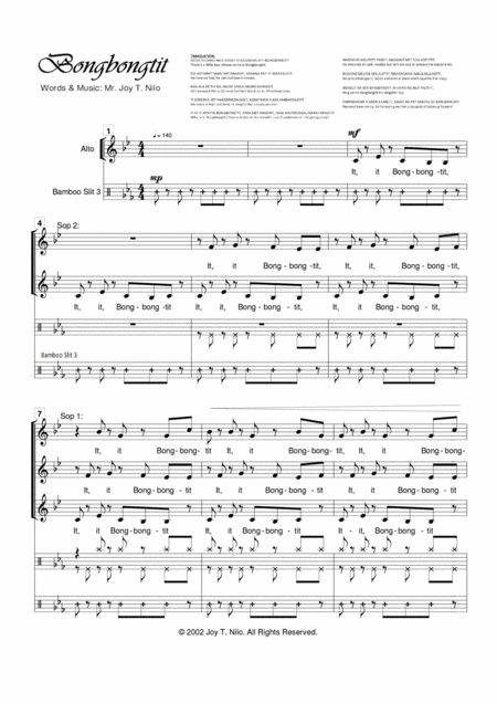 Free Sheet Music Bongbongtit