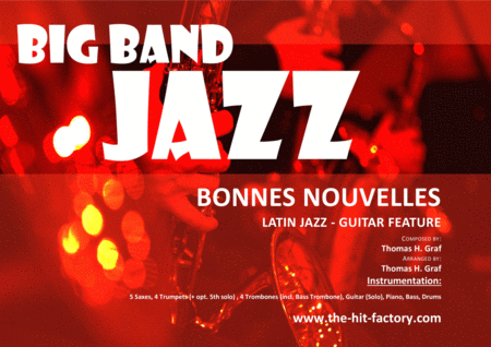 Bonnes Nouvelles Latin Jazz Guitar Feature Big Band Sheet Music