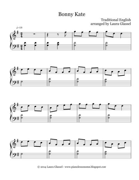 Free Sheet Music Bonny Kate