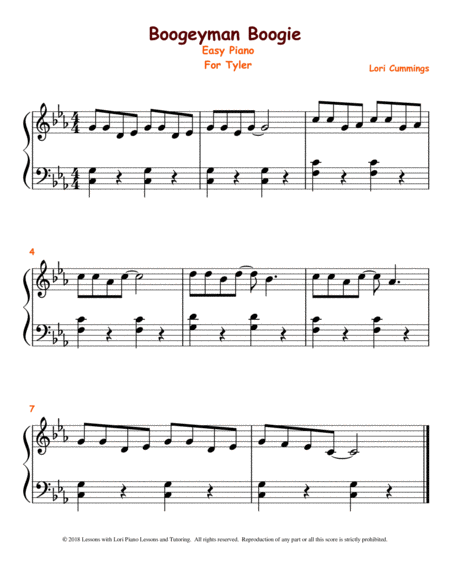 Free Sheet Music Boogeyman Boogie