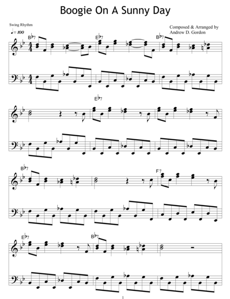 Boogie On A Sunny Day Sheet Music