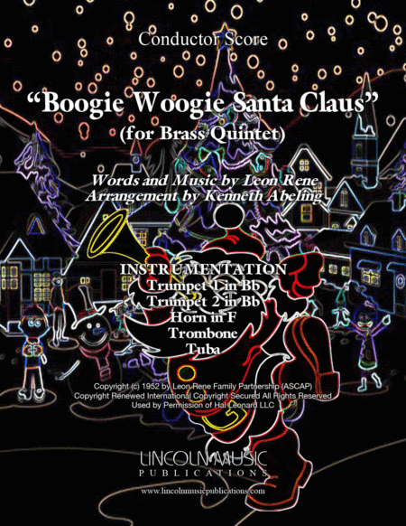 Free Sheet Music Boogie Woogie Santa Claus For Brass Quintet