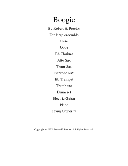 Boogie Sheet Music