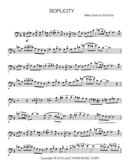 Boplicity Tenor Trombone Sheet Music