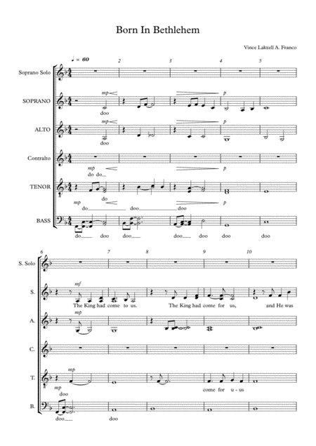 Born In Bethlehem Sheet Music