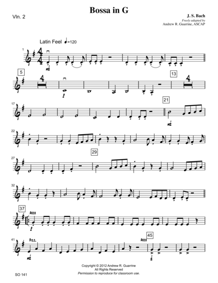 Free Sheet Music Bossa In G