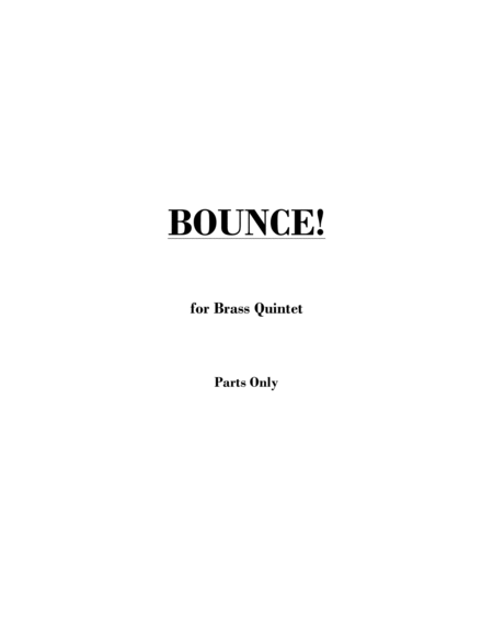 Bounce Brass Quintet Parts Only Sheet Music