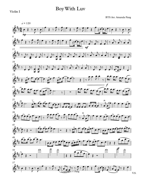 Free Sheet Music Boy With Luv Feat Halsey