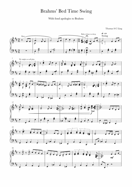 Brahms Bedtime Swing Sheet Music