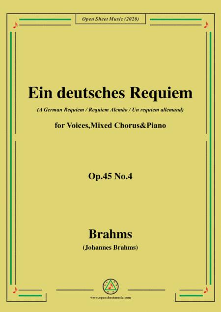 Brahms Ein Deutsches Requiem A German Requiem Op 45 No 4 For Voices Mixed Chorus Piano Sheet Music
