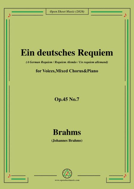 Brahms Ein Deutsches Requiem A German Requiem Op 45 No 7 For Voices Mixed Chorus Piano Sheet Music